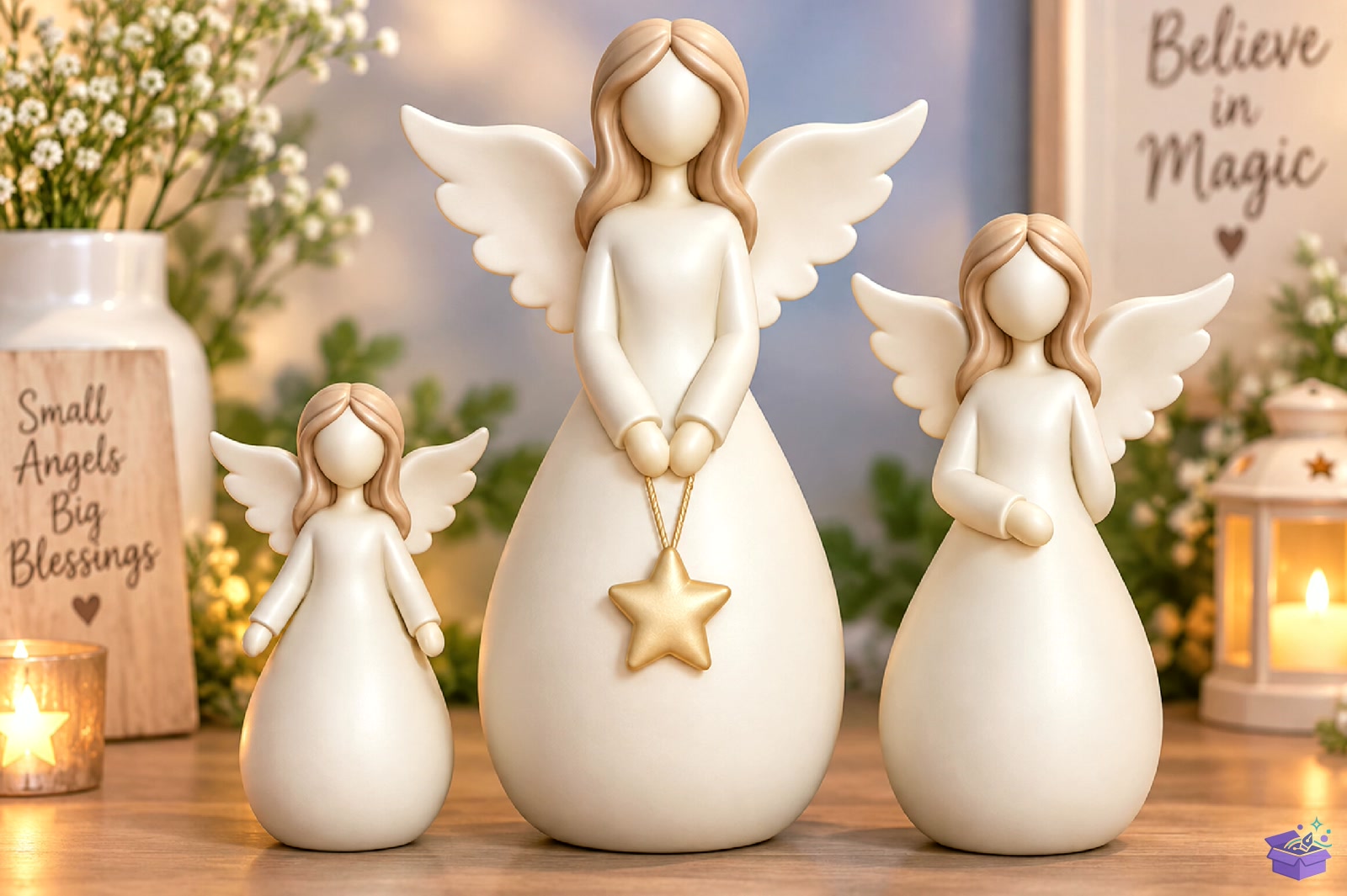 Minimalist Angel Trio 3D STL Print File - 3D Baskı ve Model Dosyası (STL, OBJ, 3MF) - detaylı önizleme 4