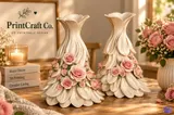 Zarif Gül Yapraklı Çiçek Vazosu - 3D Baskı ve Model Dosyası (STL) - detaylı önizleme 4