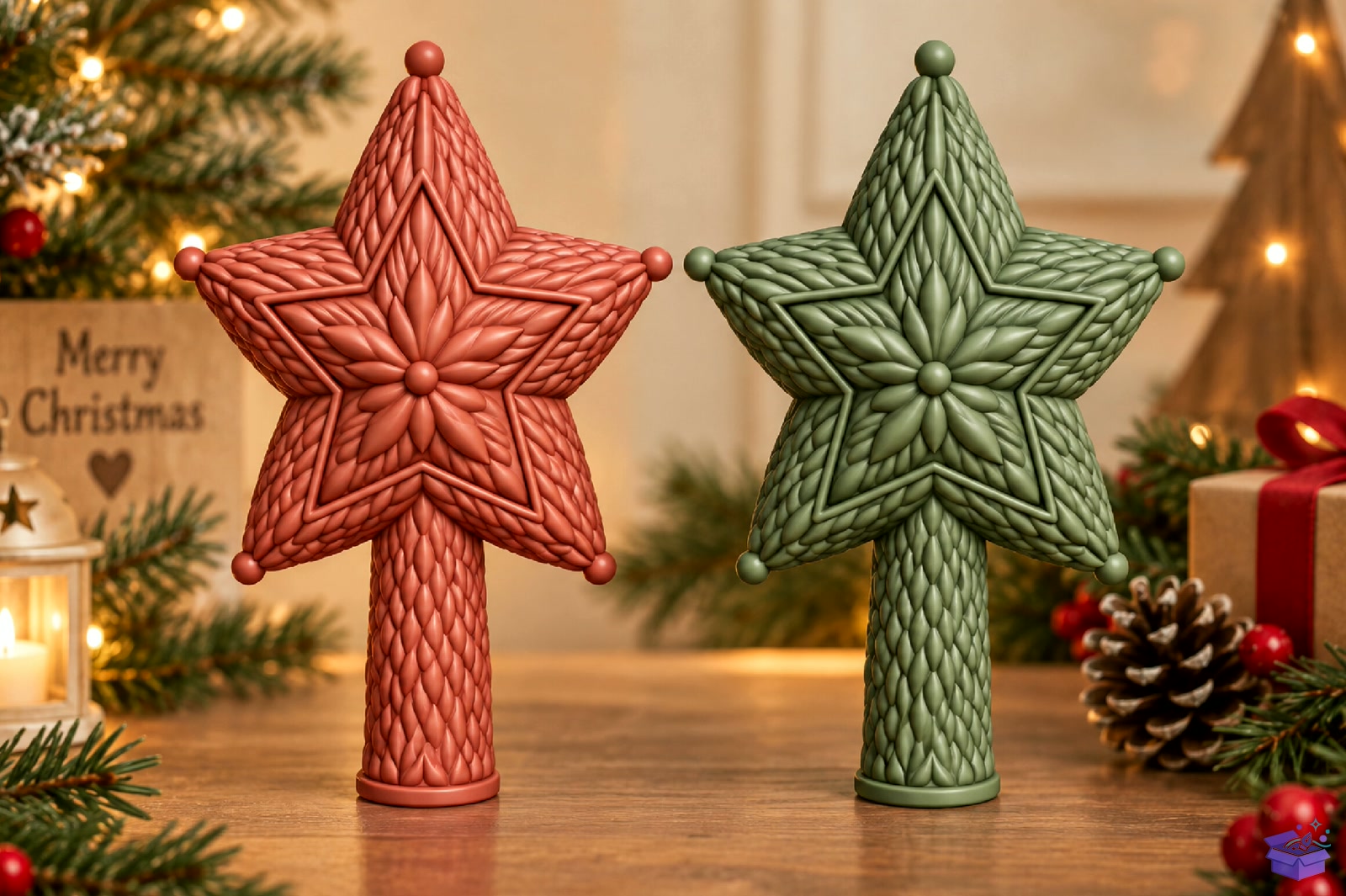Cozy Knit Star Ağaç Topper STL - 3D Baskı ve Model Dosyası (STL, OBJ, 3MF) - detaylı önizleme 3