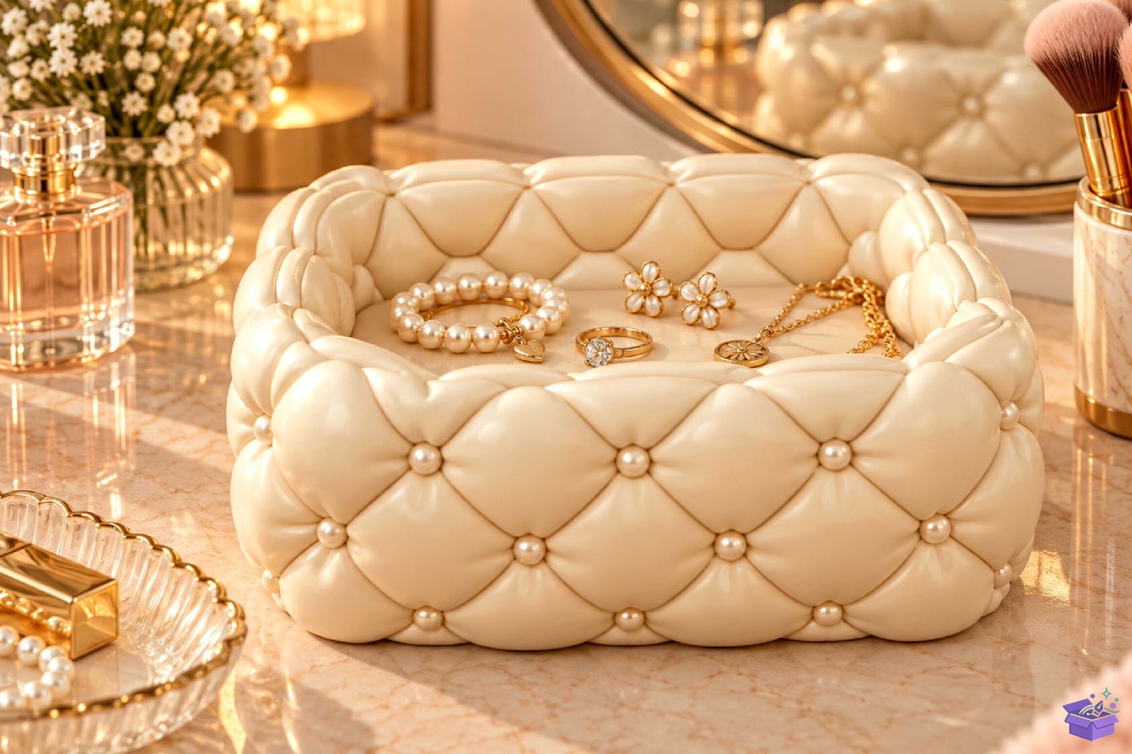 Quilted Pearl Takı Aksesuar Tray STL - 3D Baskı ve Model Dosyası (STL, OBJ, 3MF) - detaylı önizleme 2