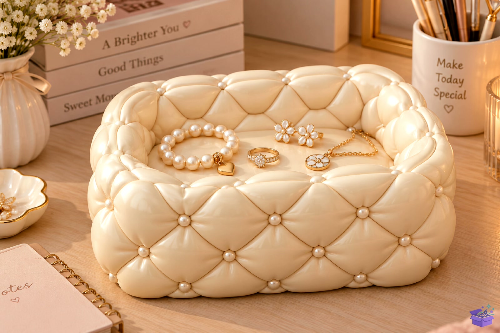 Quilted Pearl Takı Aksesuar Tray STL - 3D Baskı ve Model Dosyası (STL, OBJ, 3MF) - detaylı önizleme 3