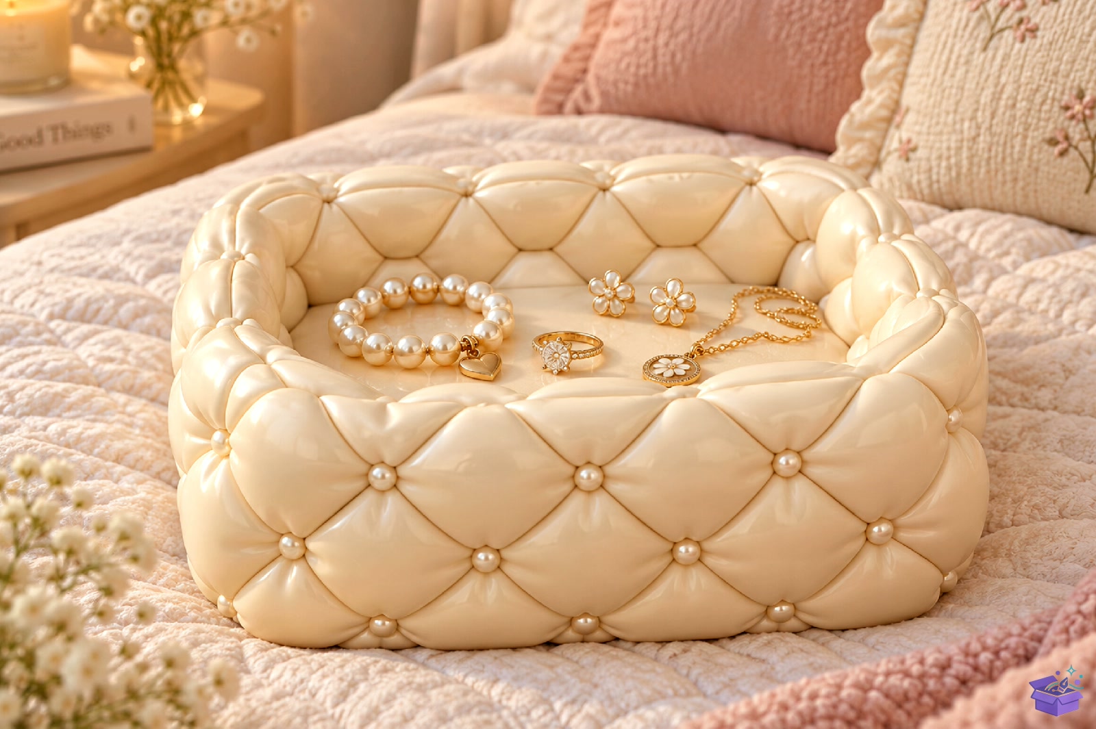 Quilted Pearl Takı Aksesuar Tray STL - 3D Baskı ve Model Dosyası (STL, OBJ, 3MF) - detaylı önizleme 4
