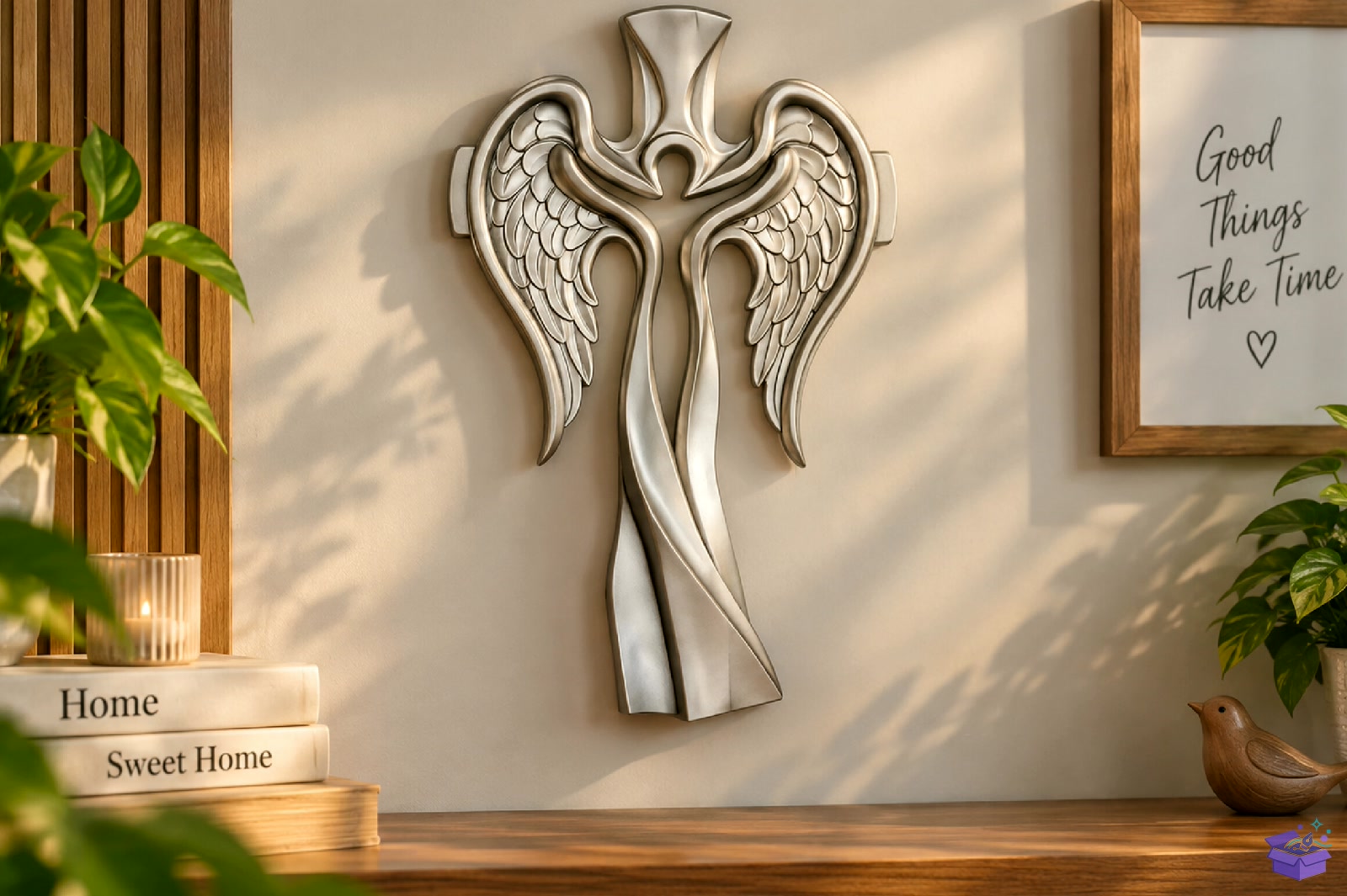 Angel Cross Duvar Dekoru STL - 3D Baskı ve Model Dosyası (STL, OBJ, 3MF) - detaylı önizleme 4