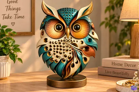 Owl Decor Sculpture STL - 3D Baskı ve Model Dosyası (STL, OBJ, 3MF) - 3D Baskı  İndir (STL, OBJ, 3MF)