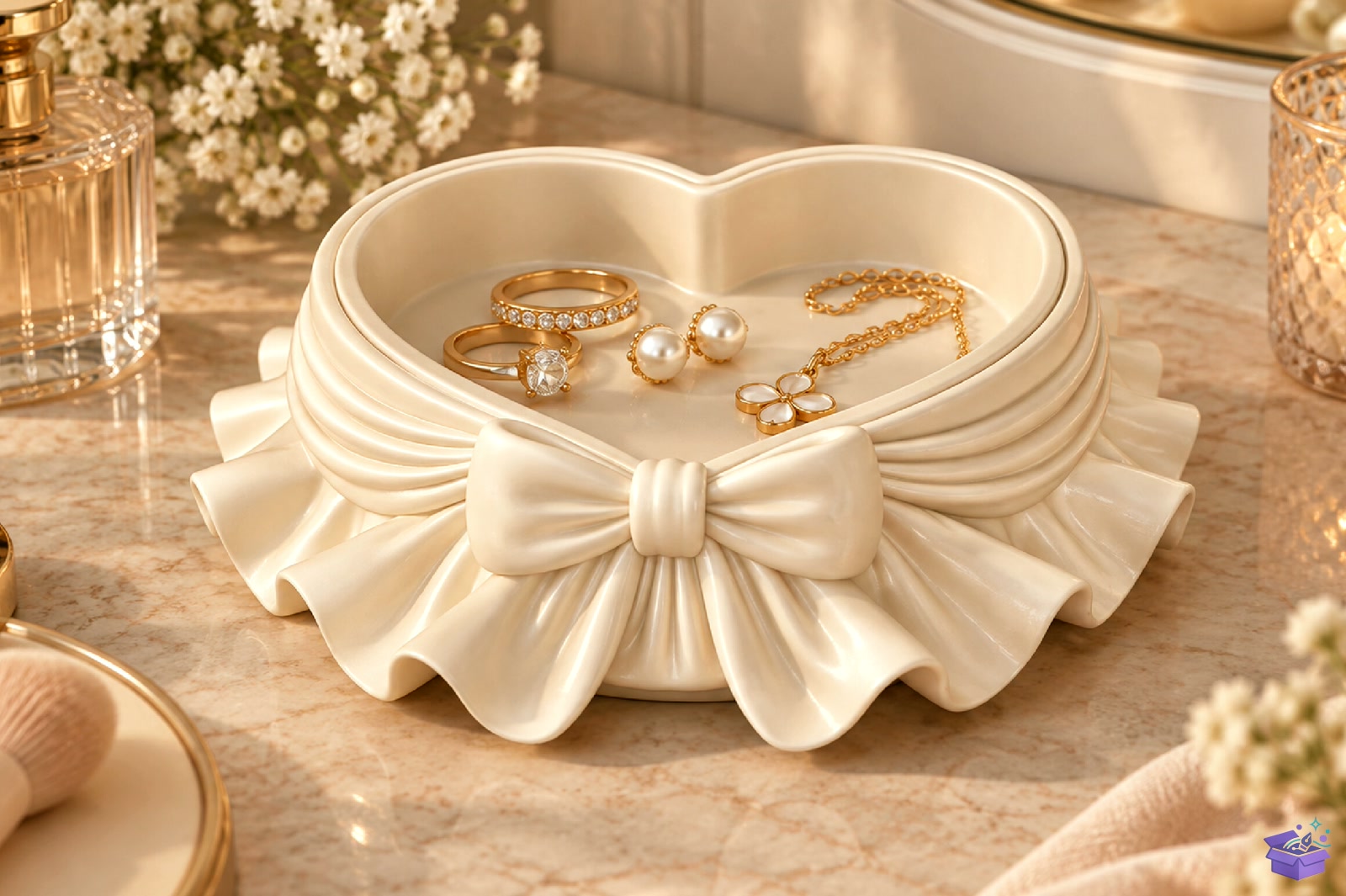 Kalp Temalı Bow Takı Aksesuar Tray STL - 3D Baskı ve Model Dosyası (STL, OBJ, 3MF) - detaylı önizleme 2