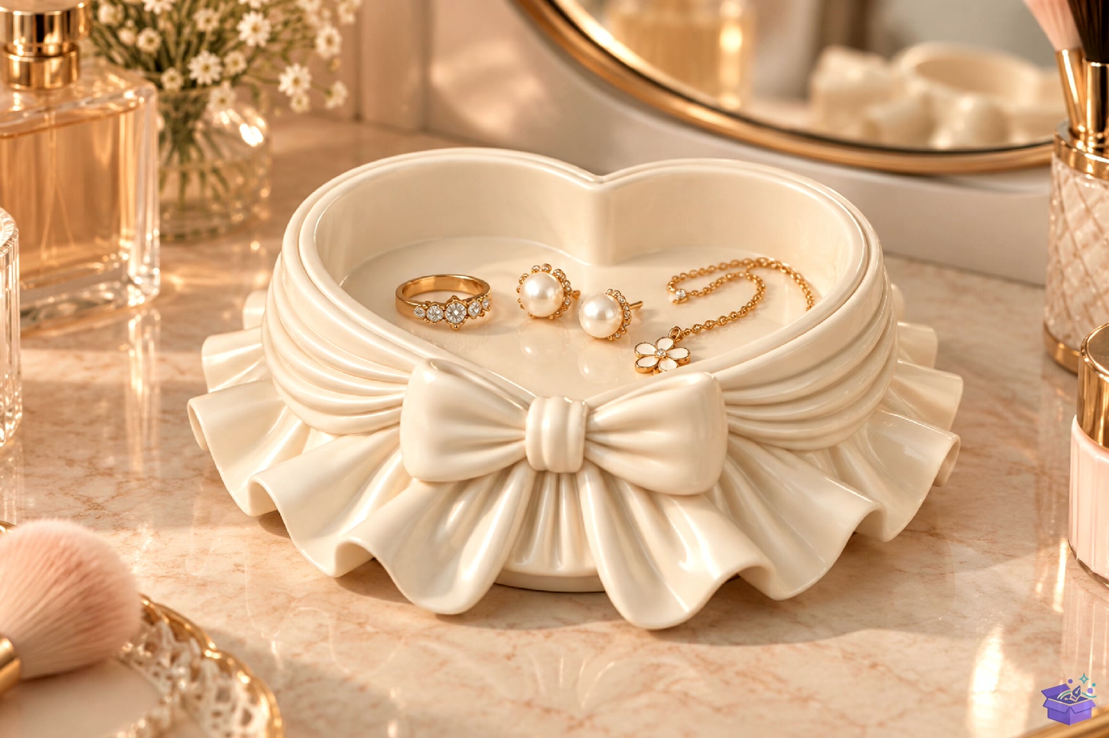 Kalp Temalı Bow Takı Aksesuar Tray STL - 3D Baskı ve Model Dosyası (STL, OBJ, 3MF) - detaylı önizleme 3