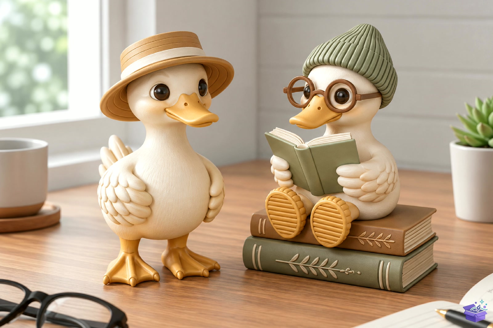 Cute Kawaii Duck Duo 3D STL File - 3D Baskı ve Model Dosyası (STL, OBJ, 3MF) - detaylı önizleme 3