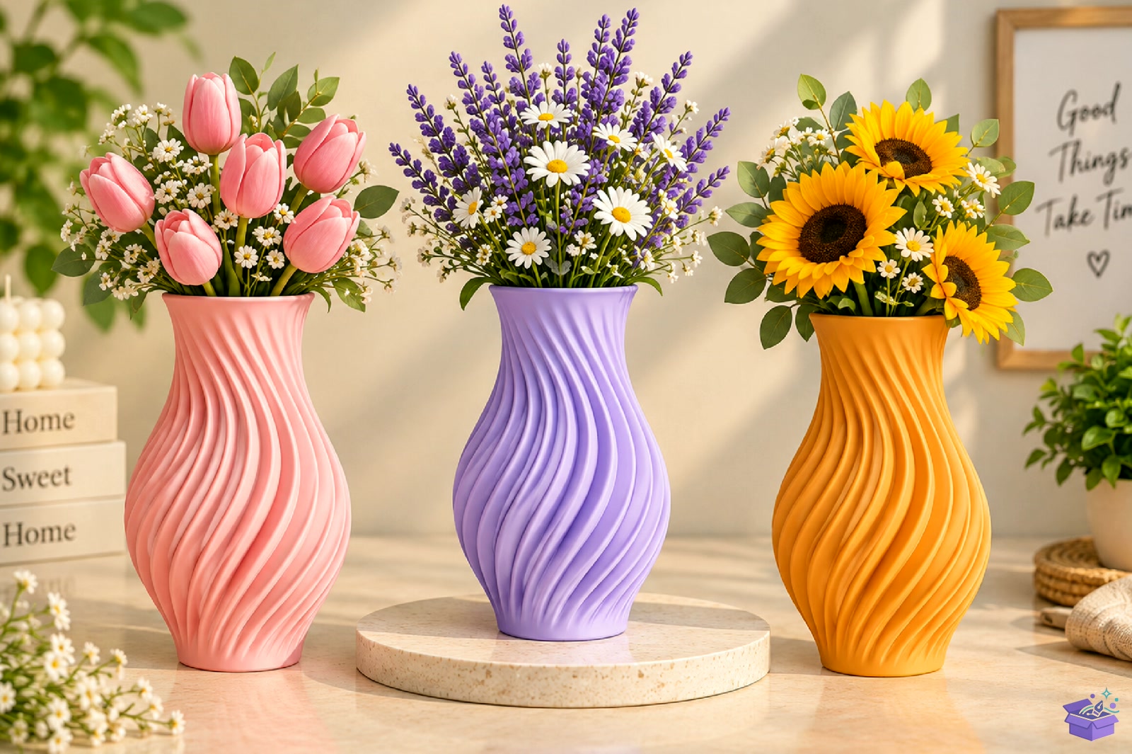 Twisted Ribbed Çiçek Vazo Tasarımı STL - 3D Baskı ve Model Dosyası (STL, OBJ, 3MF) - detaylı önizleme 3