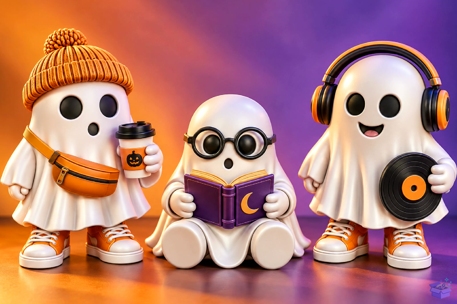 Cadılar Bayramı Ghost Trio 3D STL Print File - 3D Baskı ve Model Dosyası (STL, OBJ, 3MF) - detaylı önizleme 3