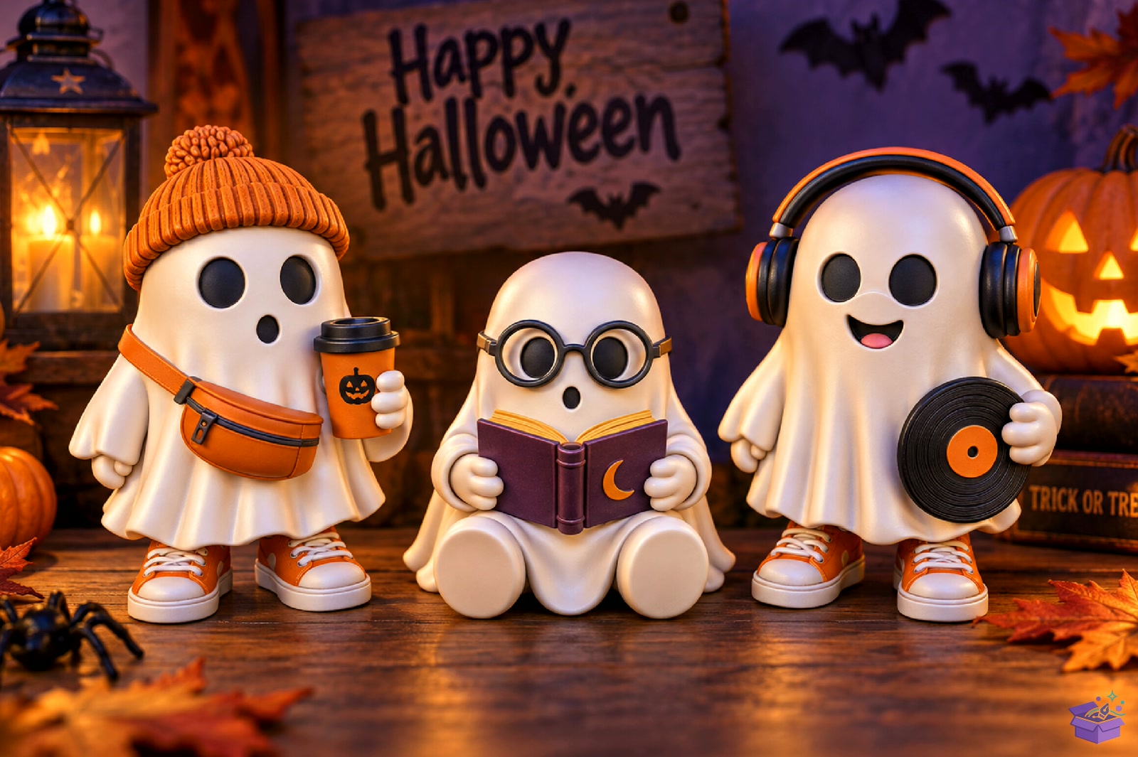 Cadılar Bayramı Ghost Trio 3D STL Print File - 3D Baskı ve Model Dosyası (STL, OBJ, 3MF) - detaylı önizleme 4