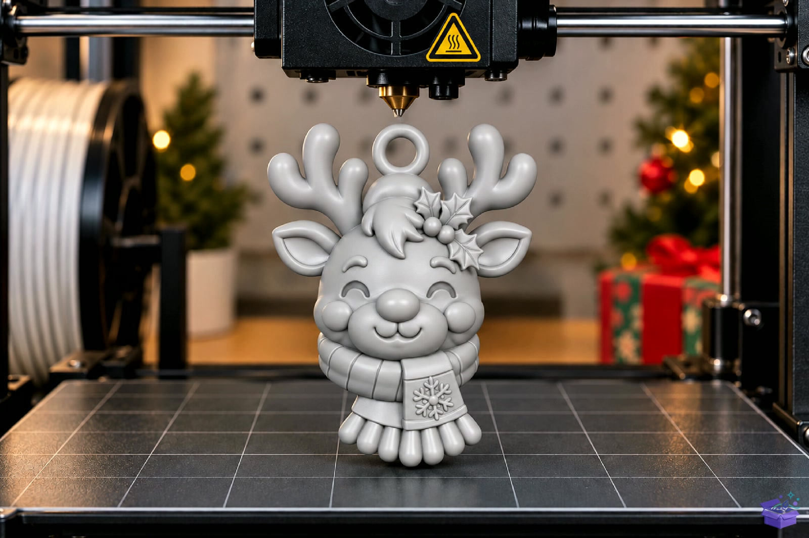 Cute Ren Geyiği Anahtarlık 3D Baskı - 3D Baskı ve Model Dosyası (STL, OBJ, 3MF) - detaylı önizleme 3