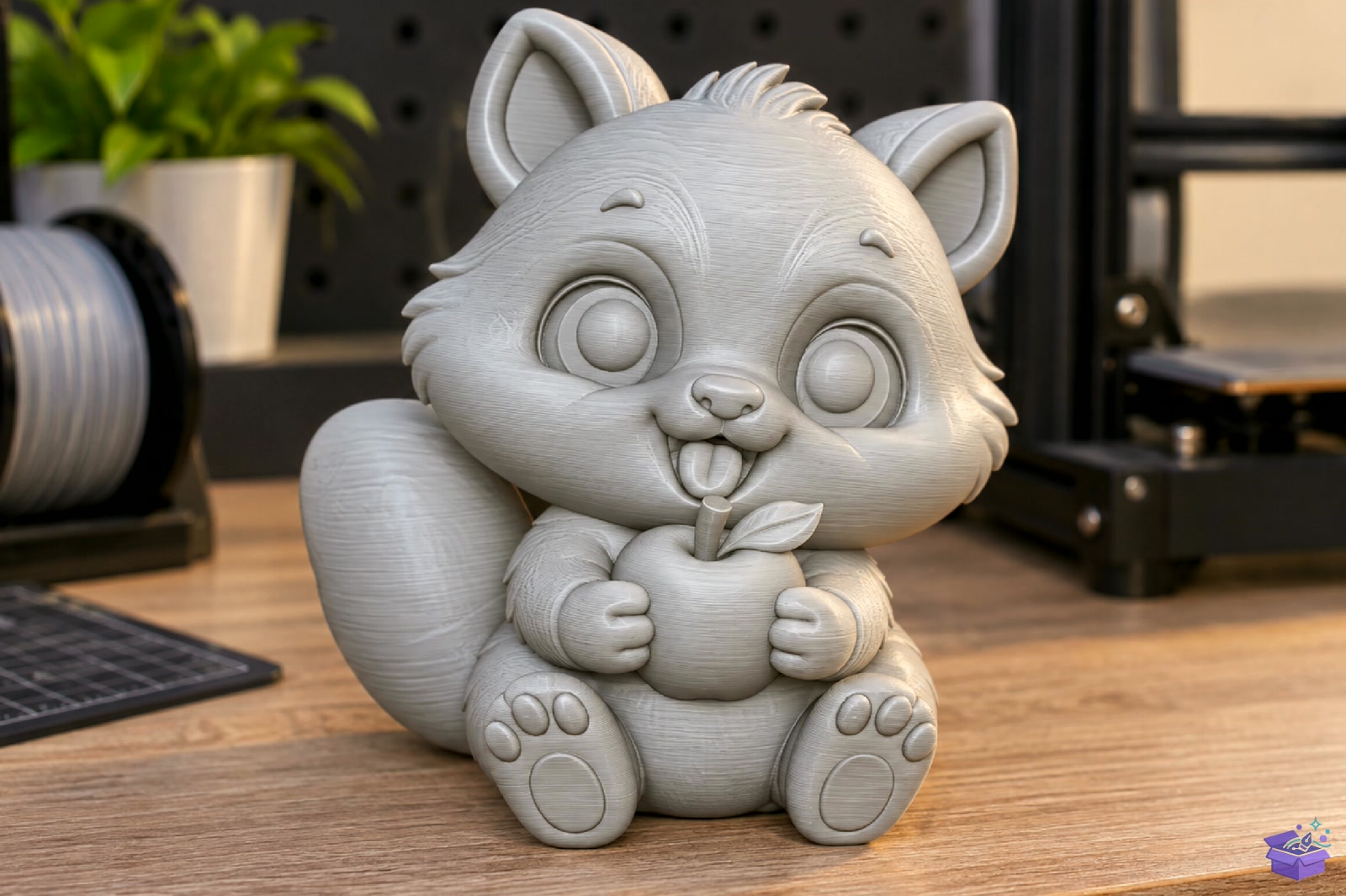Cute Squirrel Apple Figurine STL - 3D Baskı ve Model Dosyası (STL, OBJ, 3MF) - detaylı önizleme 3