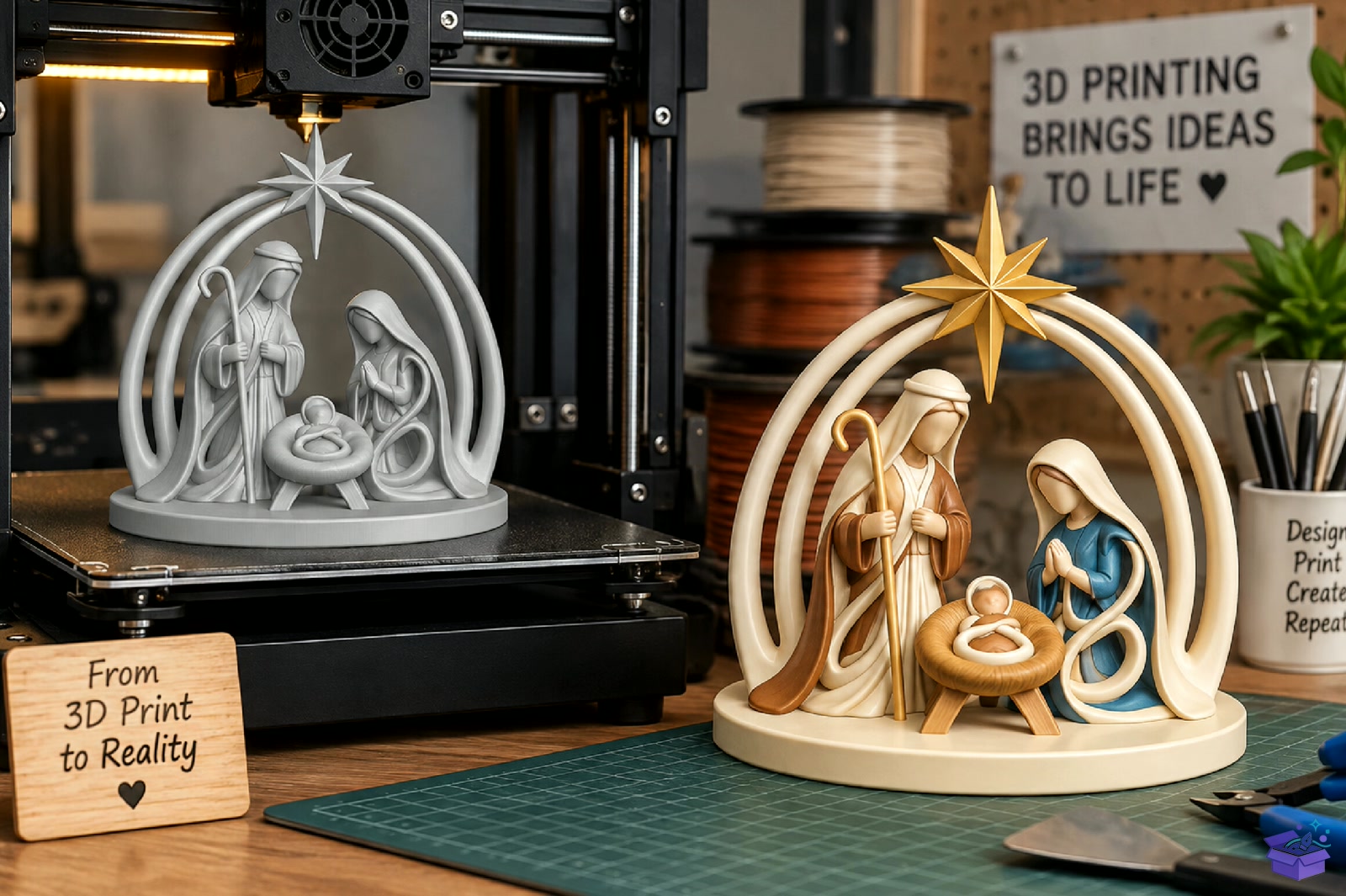 Nativity Scene 3D STL Model - 3D Baskı ve Model Dosyası (STL, OBJ, 3MF) - detaylı önizleme 3