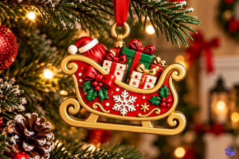 Yılbaşı Sleigh Gift Anahtarlık STL - 3D Baskı ve Model Dosyası (STL, OBJ, 3MF) - 3D Baskı  İndir (STL, OBJ, 3MF)