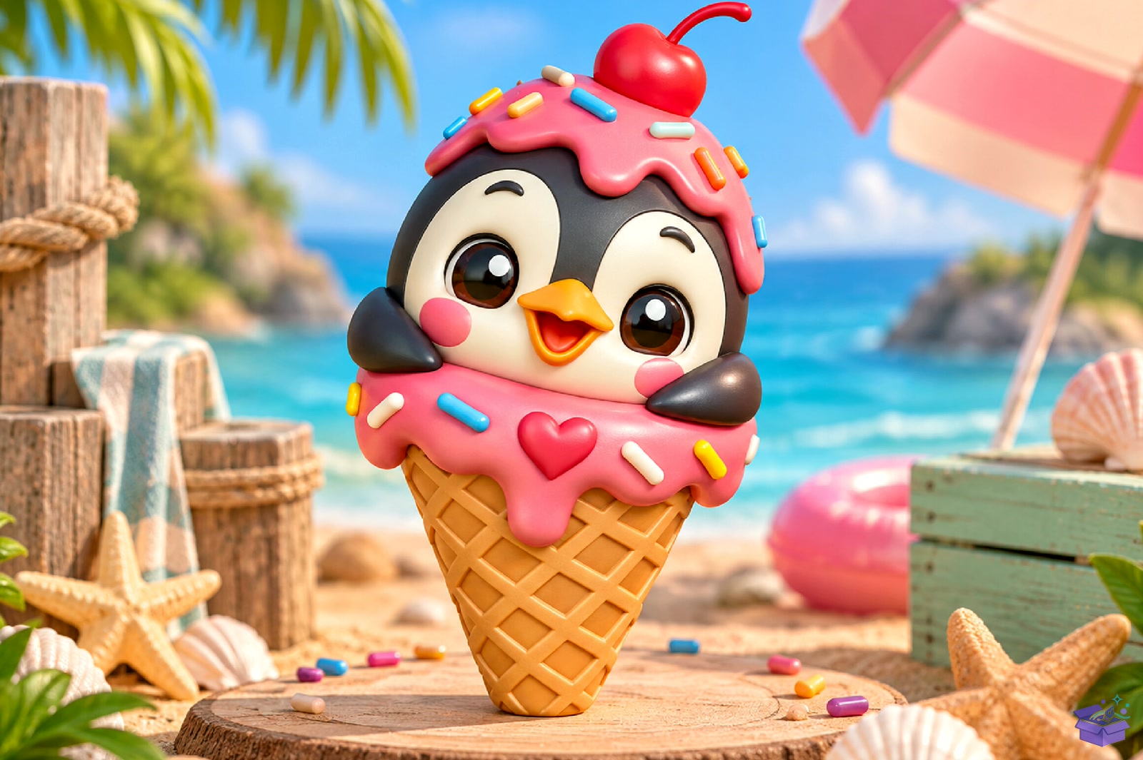 Cute Penguin Ice Cream STL - 3D Baskı ve Model Dosyası (STL, OBJ, 3MF) - detaylı önizleme 2