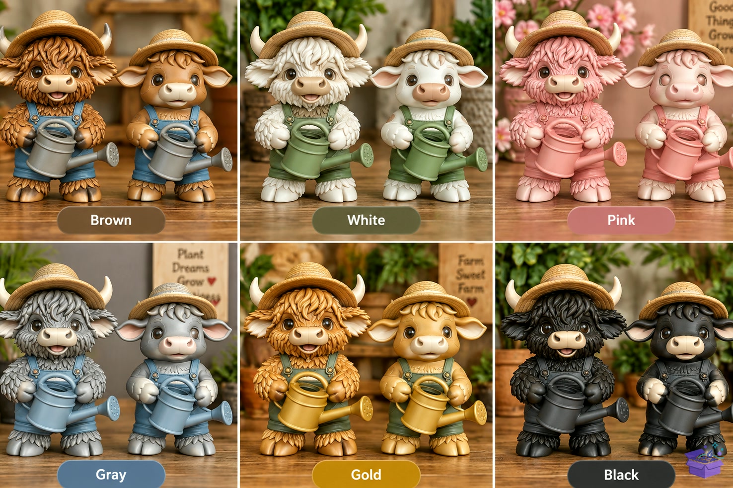Cute Farmer Cow 3D STL - 3D Baskı ve Model Dosyası (STL, OBJ, 3MF) - detaylı önizleme 2