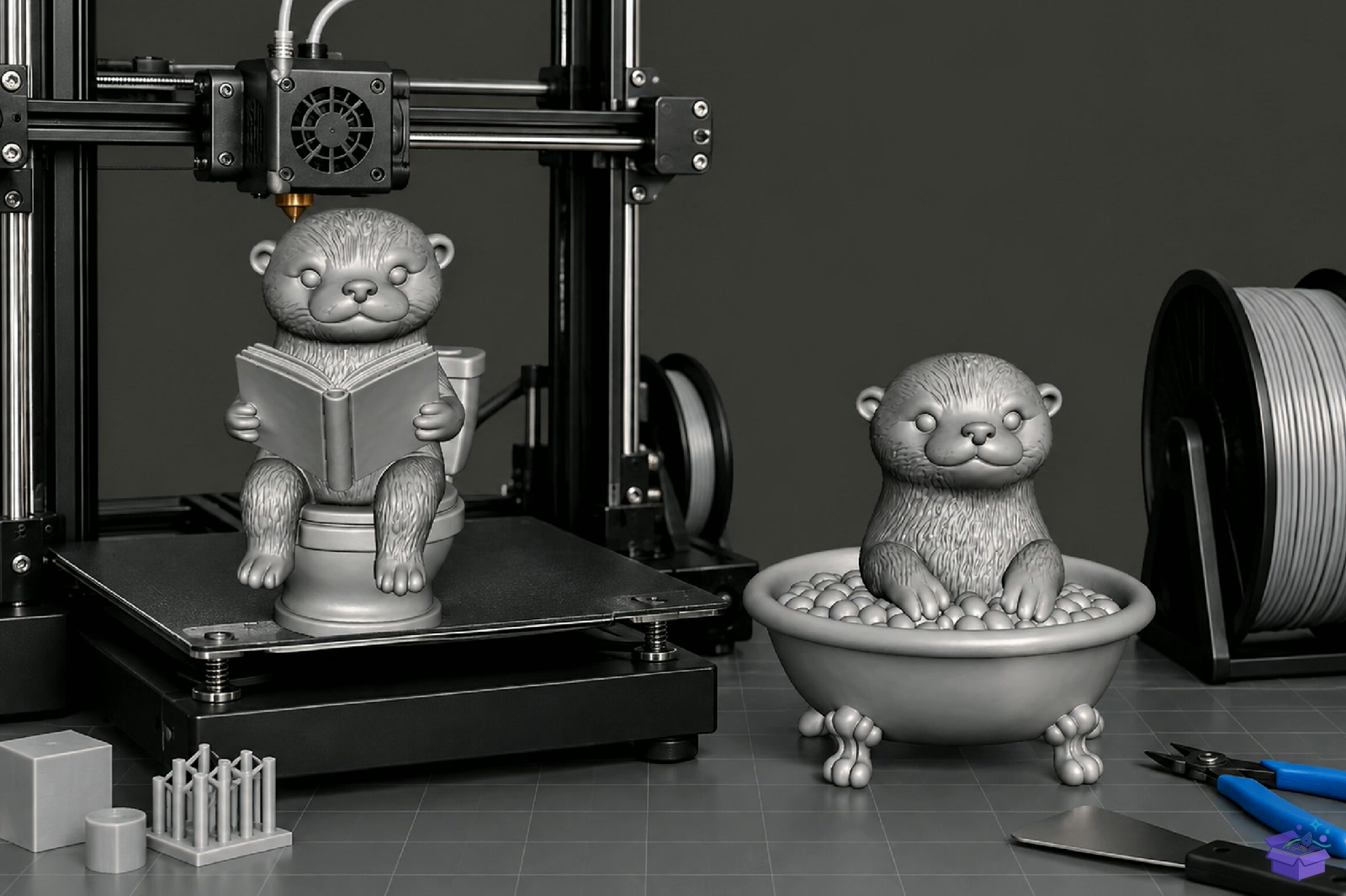 Cute Bathroom Otter 3D STL - 3D Baskı ve Model Dosyası (STL, OBJ, 3MF) - detaylı önizleme 3
