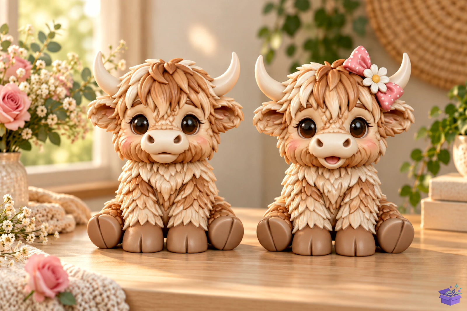 Cute Highland Cow Figurines STL - 3D Baskı ve Model Dosyası (STL, OBJ, 3MF) - detaylı önizleme 2
