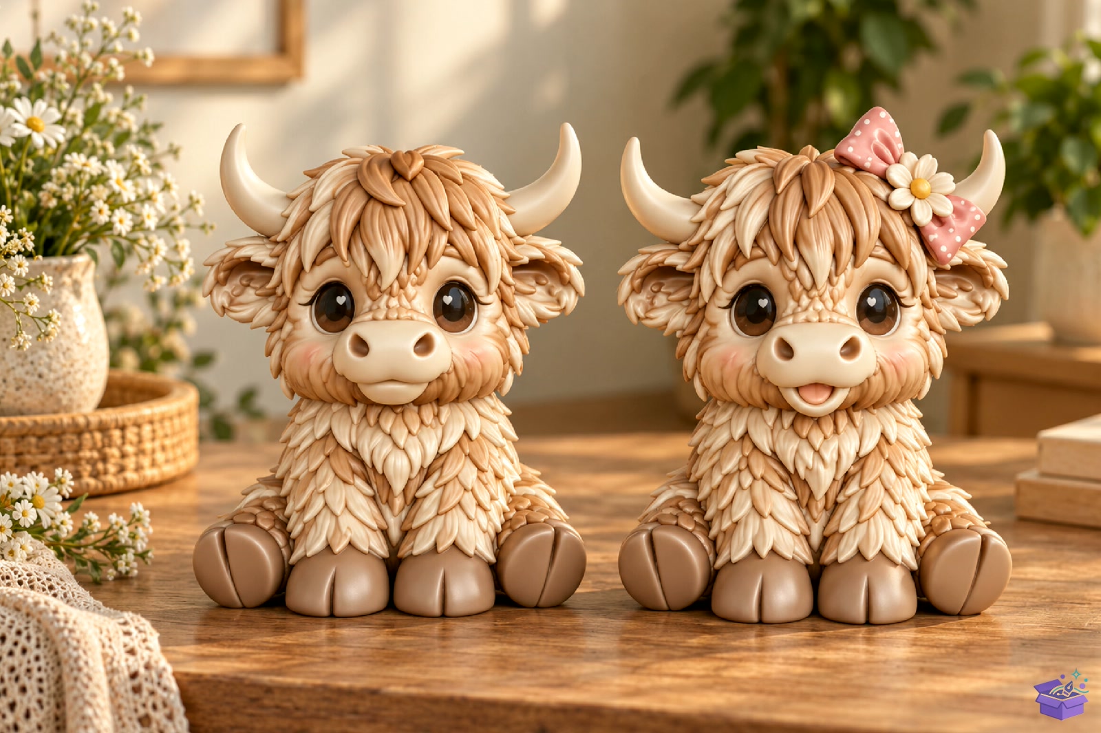 Cute Highland Cow Figurines STL - 3D Baskı ve Model Dosyası (STL, OBJ, 3MF) - detaylı önizleme 4