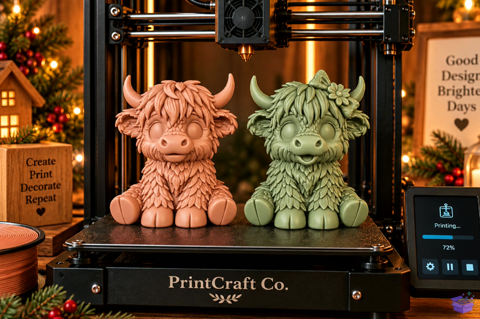 Cute Highland Cow Figurines STL - 3D Baskı ve Model Dosyası (STL, OBJ, 3MF) - detaylı önizleme 5