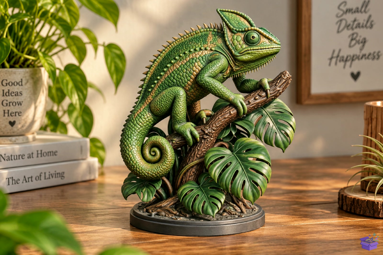 Chameleon On Branch STL Model - 3D Baskı ve Model Dosyası (STL, OBJ, 3MF) - detaylı önizleme 3