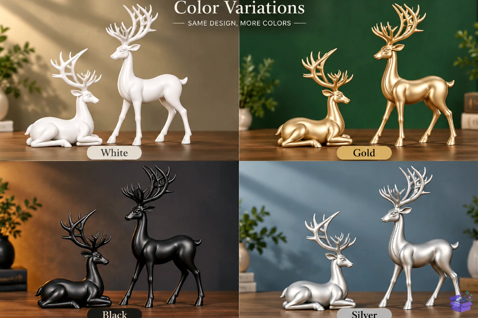 Modern Ren Geyiği Pair 3D STL Print File - 3D Baskı ve Model Dosyası (STL, OBJ, 3MF) - detaylı önizleme 2