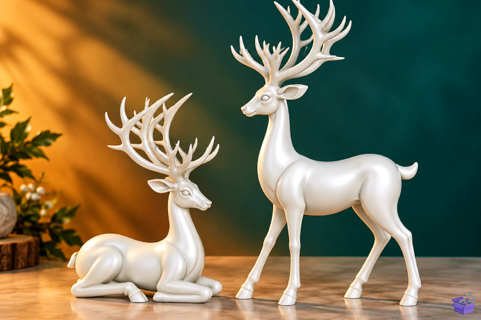 Modern Ren Geyiği Pair 3D STL Print File - 3D Baskı ve Model Dosyası (STL, OBJ, 3MF) - detaylı önizleme 3