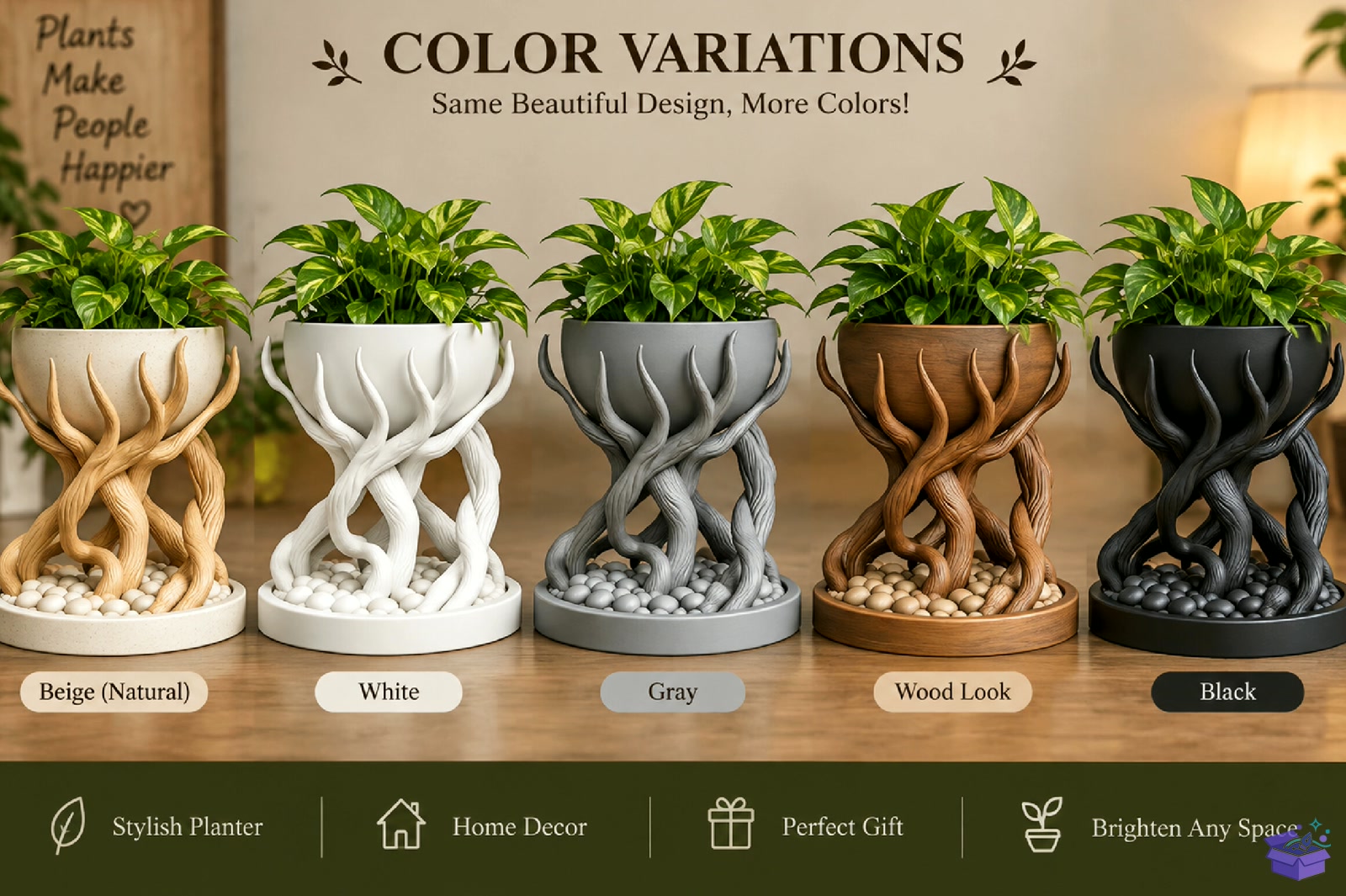 Ağaç Root Plant Pot 3D STL - 3D Baskı ve Model Dosyası (STL, OBJ, 3MF) - detaylı önizleme 2