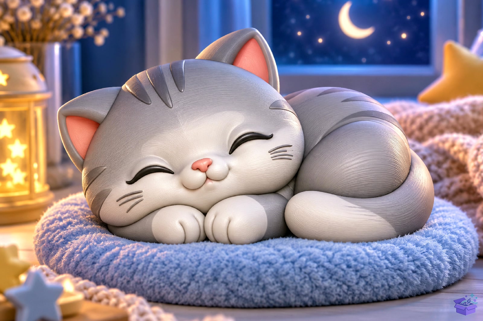 Cute Sleeping Kedi 3D Baskı STL - 3D Baskı ve Model Dosyası (STL, OBJ, 3MF) - detaylı önizleme 2