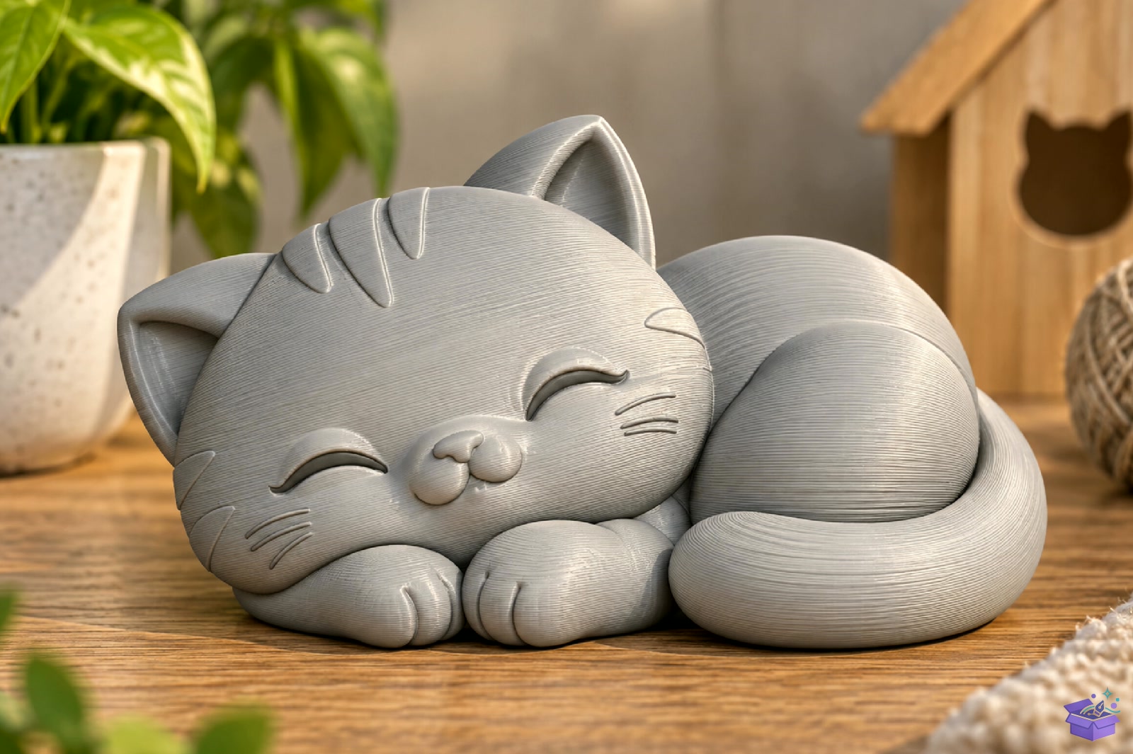 Cute Sleeping Kedi 3D Baskı STL - 3D Baskı ve Model Dosyası (STL, OBJ, 3MF) - detaylı önizleme 3