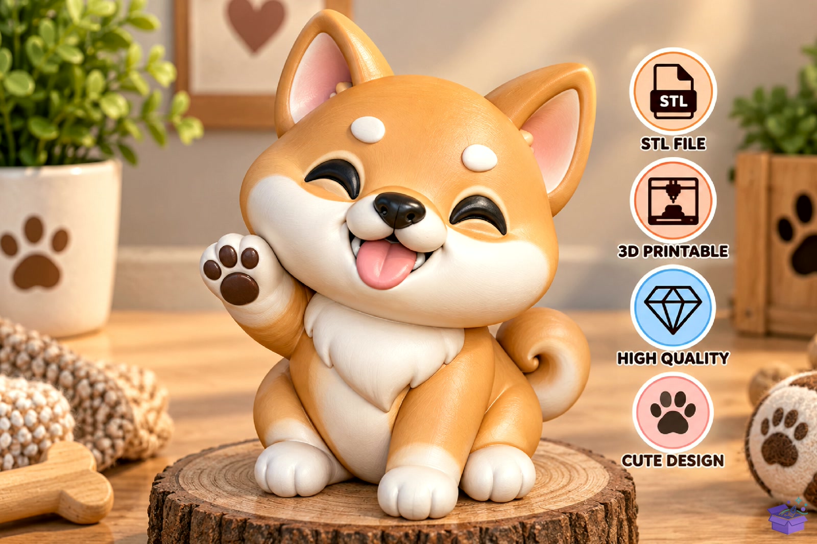 Cute Puppy STL - 3D Baskı ve Model Dosyası (STL, OBJ, 3MF) - detaylı önizleme 4