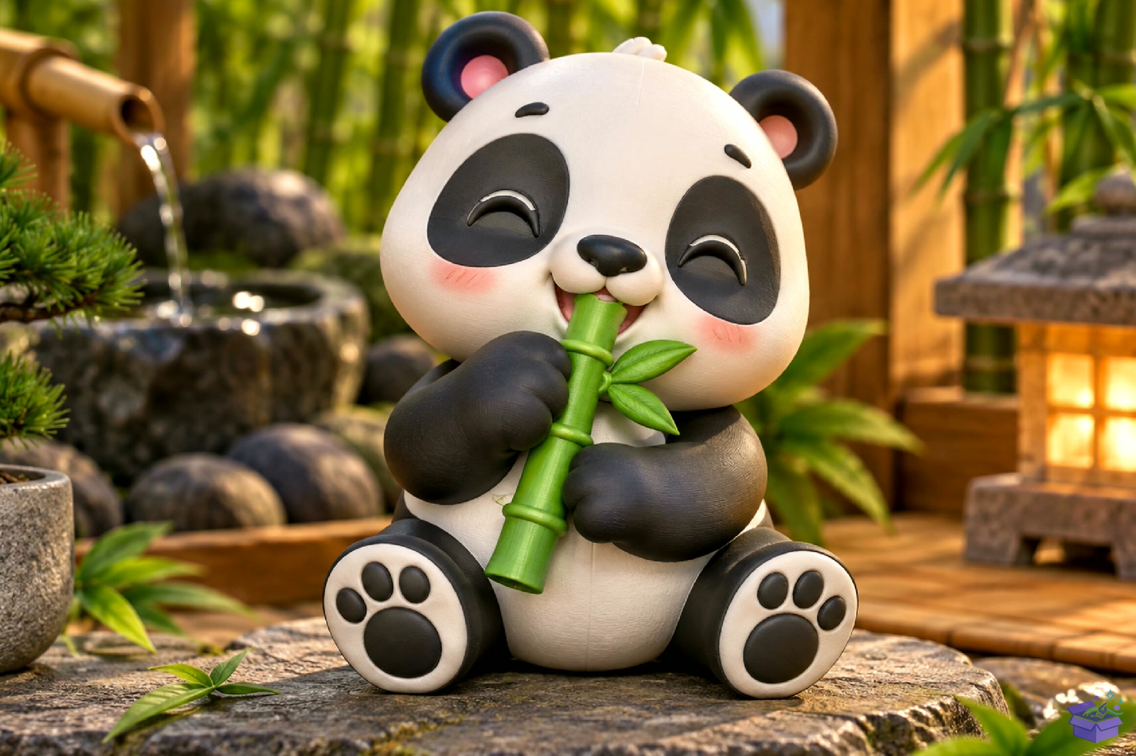 Cute Panda Bamboo Figurine STL - 3D Baskı ve Model Dosyası (STL, OBJ, 3MF) - detaylı önizleme 2
