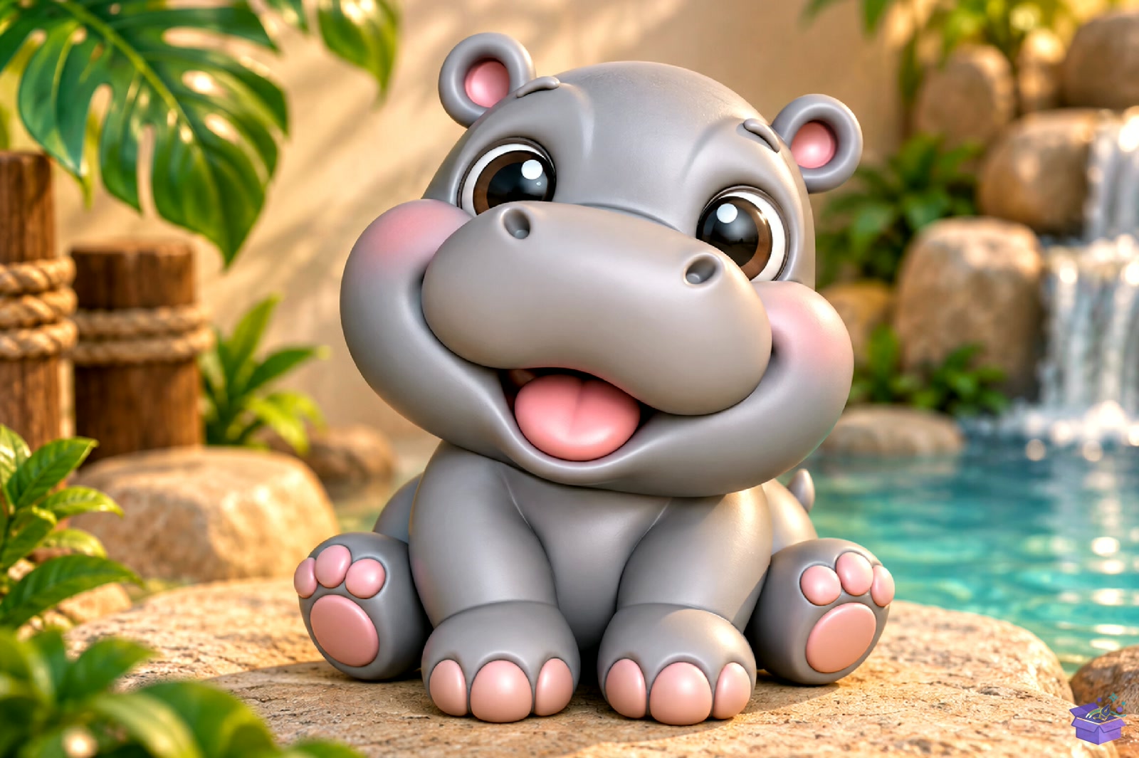 Cute Hippo 3D Baskı STL - 3D Baskı ve Model Dosyası (STL, OBJ, 3MF) - detaylı önizleme 2