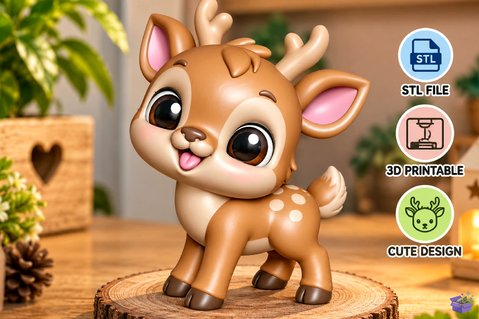Cute Geyik STL - 3D Baskı ve Model Dosyası (STL, OBJ, 3MF) - detaylı önizleme 4