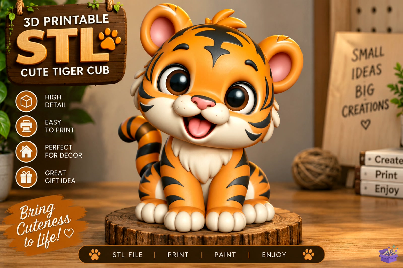 Tiger Cub STL - 3D Baskı ve Model Dosyası (STL, OBJ, 3MF) - detaylı önizleme 4