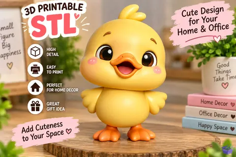 Kawaii Duck 3D Baskı STL - 3D Baskı ve Model Dosyası (STL, OBJ, 3MF) - 3D Baskı  İndir (STL, OBJ, 3MF)