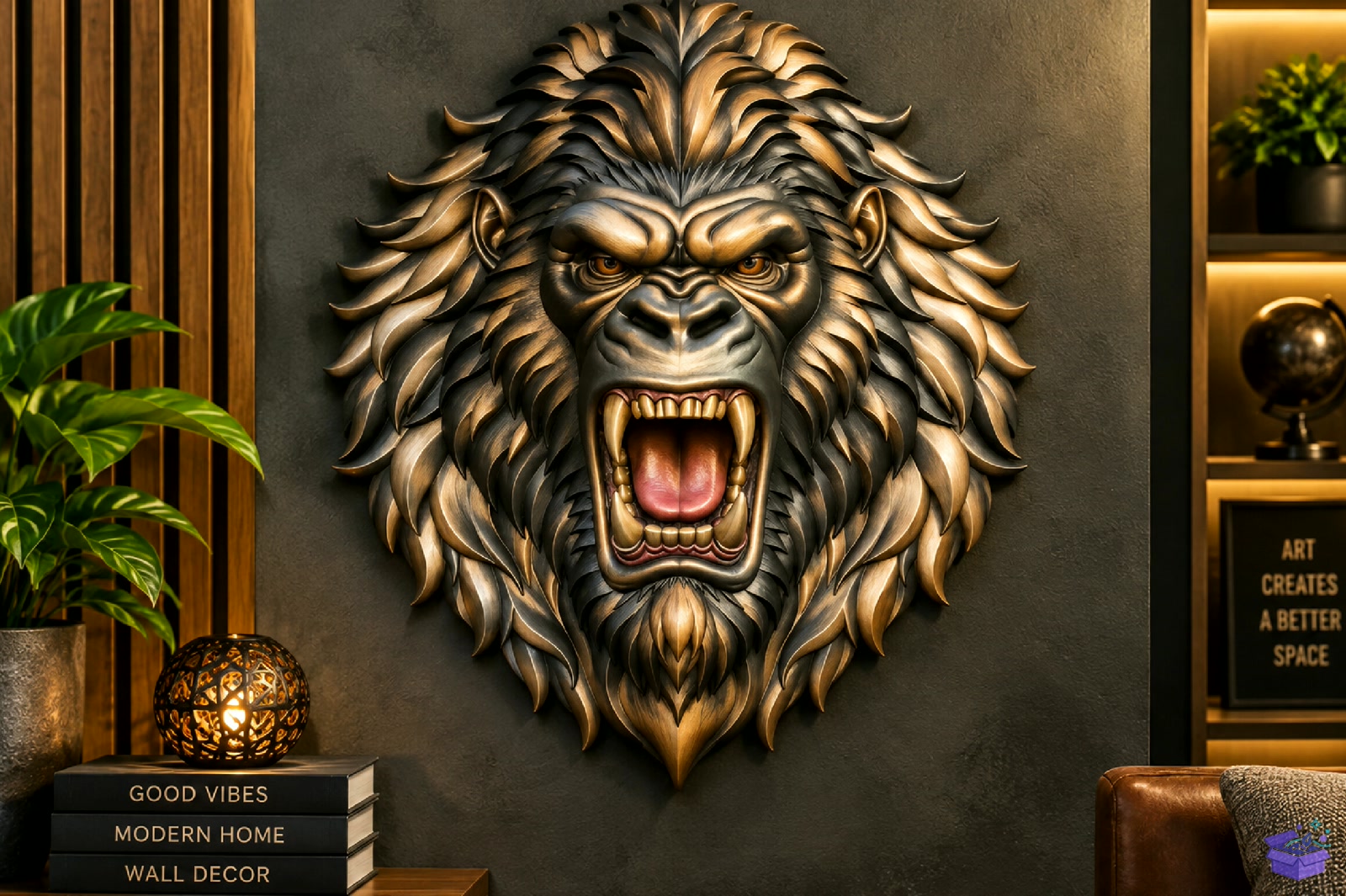 Gorilla Head STL - 3D Baskı ve Model Dosyası (STL, OBJ, 3MF) - detaylı önizleme 3
