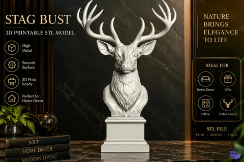 Royal Geyik Figurine 3D Baskı - 3D Baskı ve Model Dosyası (STL, OBJ, 3MF) - 3D Baskı  İndir (STL, OBJ, 3MF)