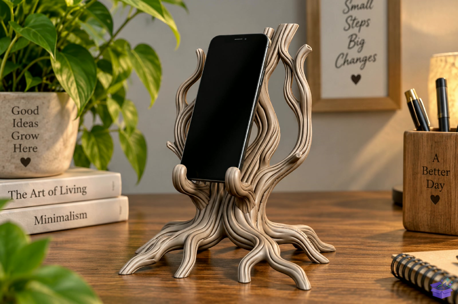 Ağaç Telefon Standı STL Model - 3D Baskı ve Model Dosyası (STL, OBJ, 3MF) - detaylı önizleme 3