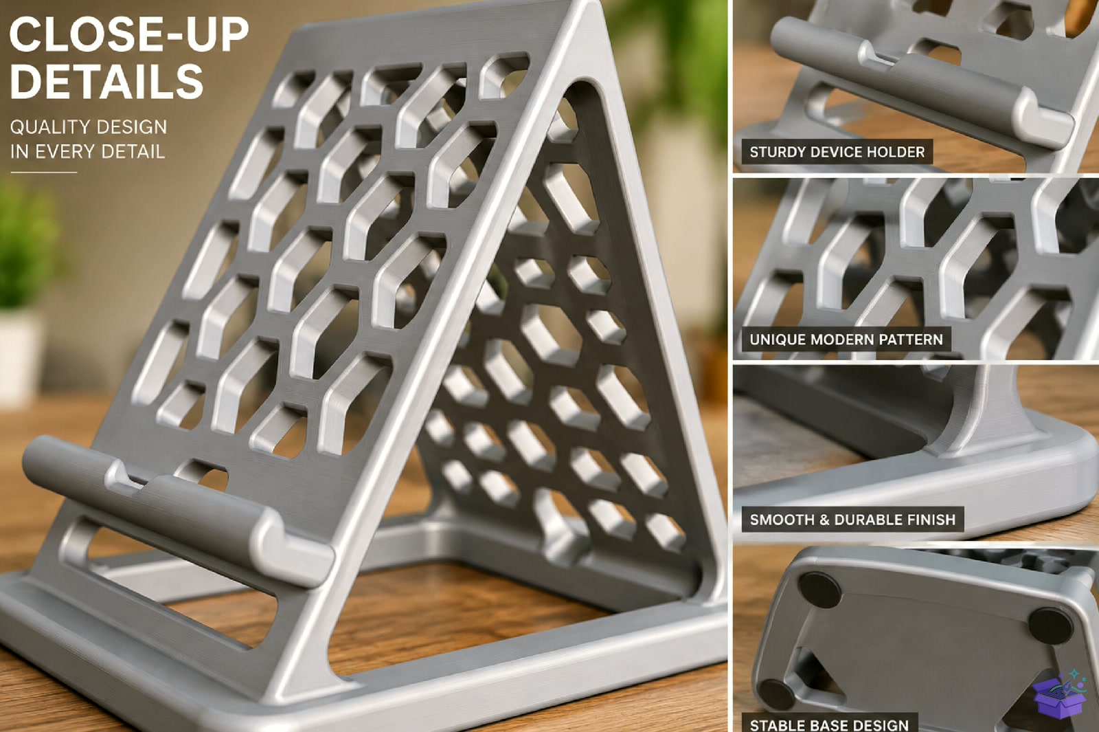 Honeycomb Telefon Standı STL - 3D Baskı ve Model Dosyası (STL, OBJ, 3MF) - detaylı önizleme 2