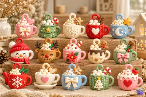 Yılbaşı Mug Charm Collection STL 3D - 3D Baskı ve Model Dosyası (STL, OBJ, 3MF) - 3D Baskı  İndir (STL, OBJ, 3MF)