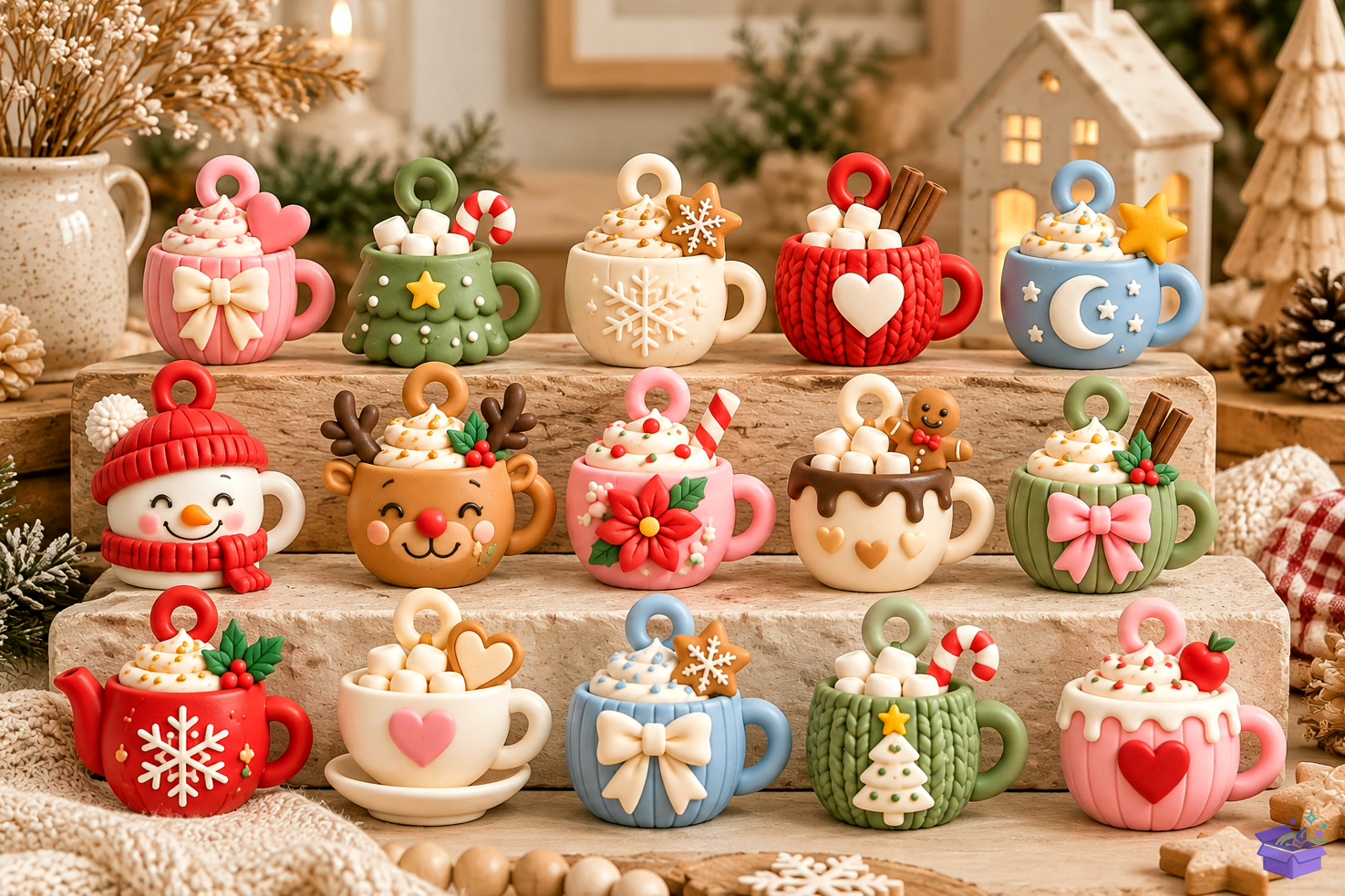 Yılbaşı Mug Charm Collection STL 3D - 3D Baskı ve Model Dosyası (STL, OBJ, 3MF) - detaylı önizleme 3