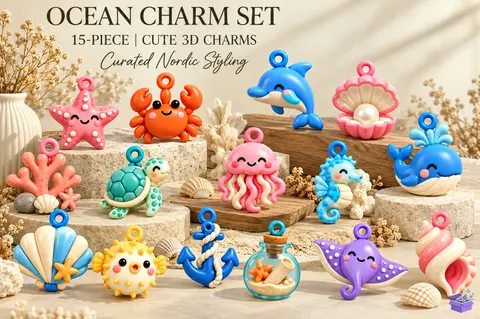 Ocean Animal Anahtarlık STL 3D Printin - 3D Baskı ve Model Dosyası (STL, OBJ, 3MF) - 3D Baskı  İndir (STL, OBJ, 3MF)