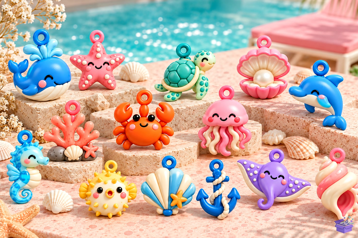 Ocean Animal Anahtarlık STL 3D Printin - 3D Baskı ve Model Dosyası (STL, OBJ, 3MF) - detaylı önizleme 2