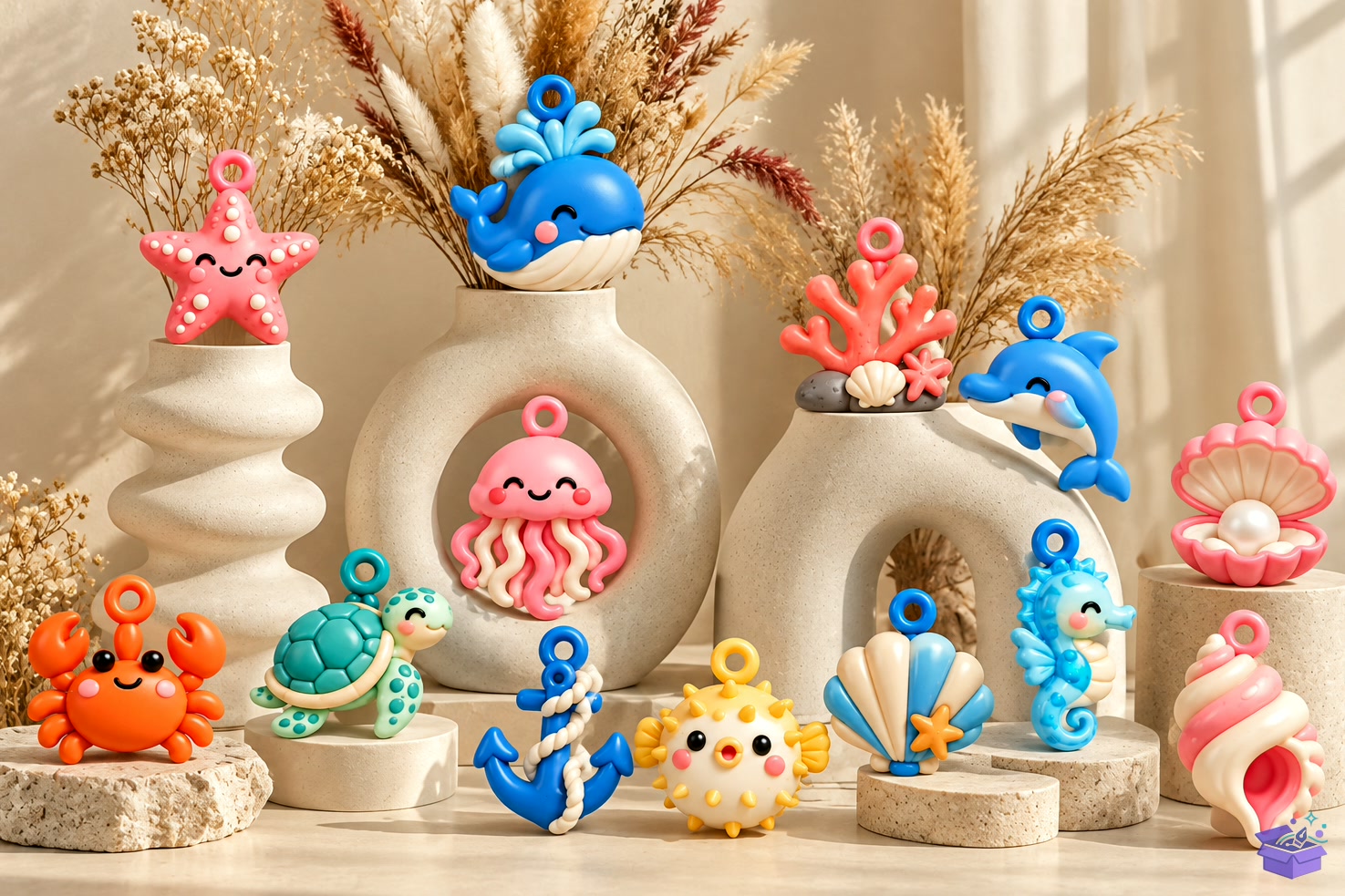 Ocean Animal Anahtarlık STL 3D Printin - 3D Baskı ve Model Dosyası (STL, OBJ, 3MF) - detaylı önizleme 4