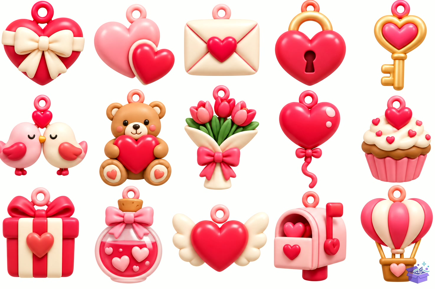 Valentine’s Day Anahtarlık Collection STL - 3D Baskı ve Model Dosyası (STL, OBJ, 3MF) - detaylı önizleme 2