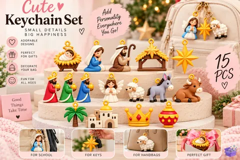 Nativity Yılbaşı Anahtarlık STL 3D - 3D Baskı ve Model Dosyası (STL, OBJ, 3MF) - 3D Baskı  İndir (STL, OBJ, 3MF)