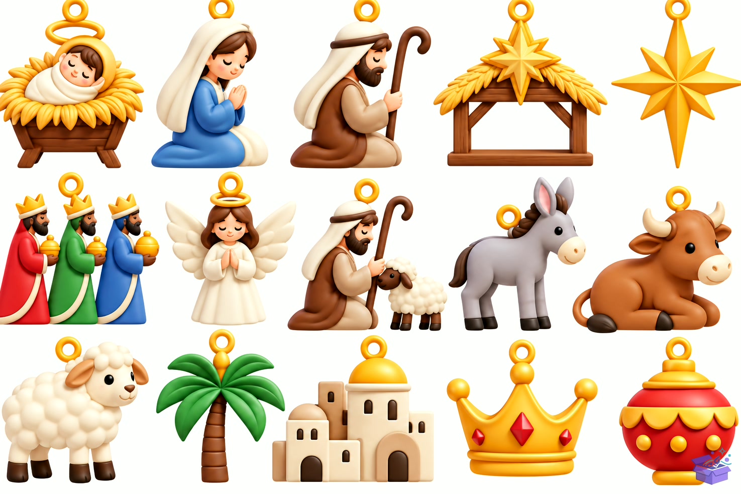 Nativity Yılbaşı Anahtarlık STL 3D - 3D Baskı ve Model Dosyası (STL, OBJ, 3MF) - detaylı önizleme 4
