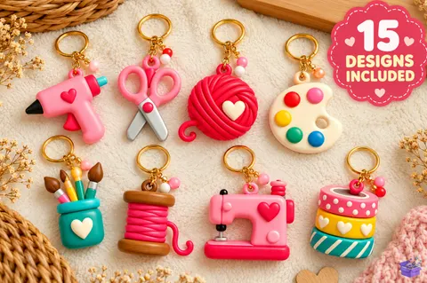 Sewing Craft Tools Anahtarlık STL 3D - 3D Baskı ve Model Dosyası (STL, OBJ, 3MF) - 3D Baskı  İndir (STL, OBJ, 3MF)