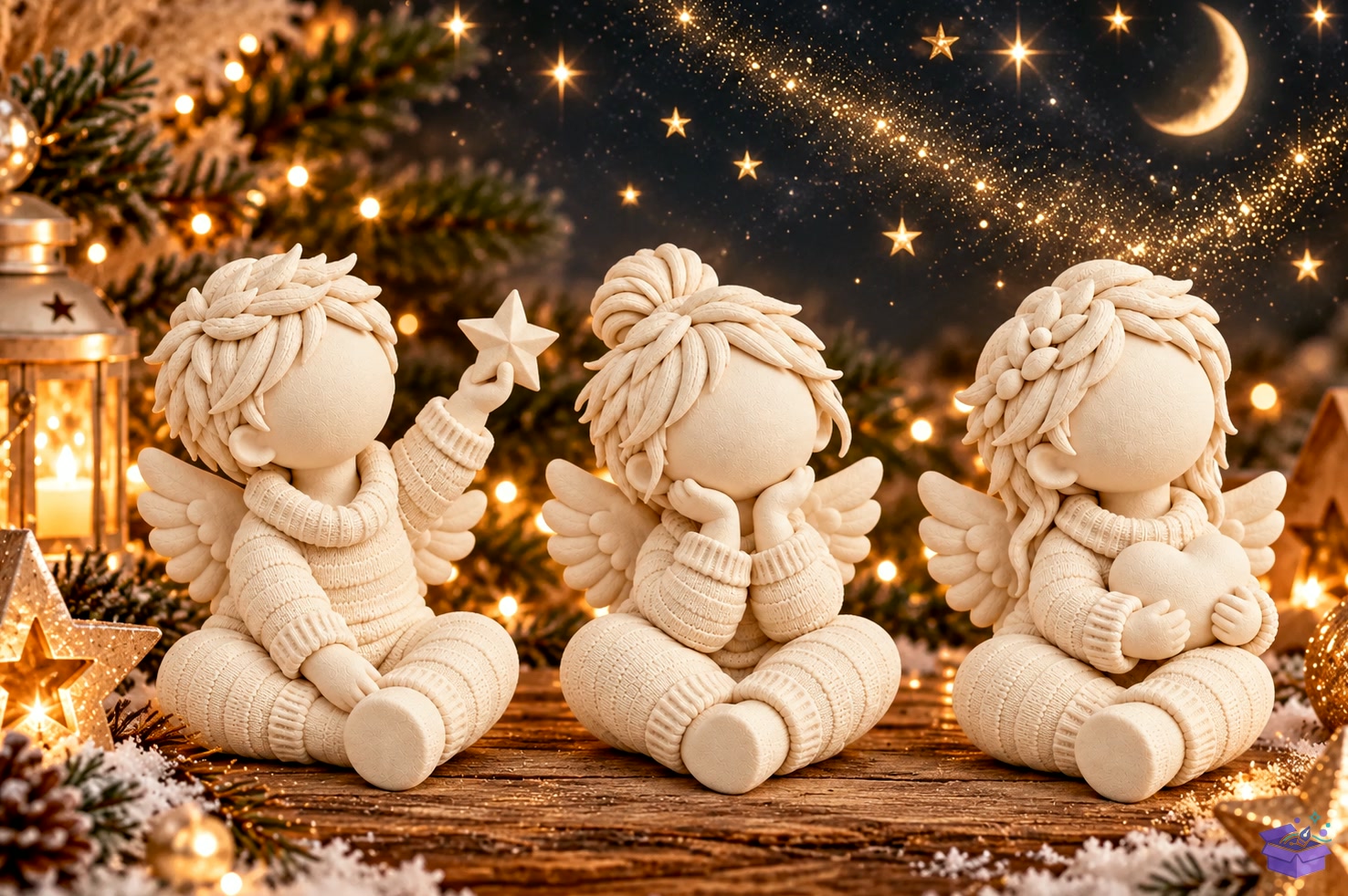 Cozy Yılbaşı Angel Figurines STL - 3D Baskı ve Model Dosyası (STL, OBJ, 3MF) - detaylı önizleme 4